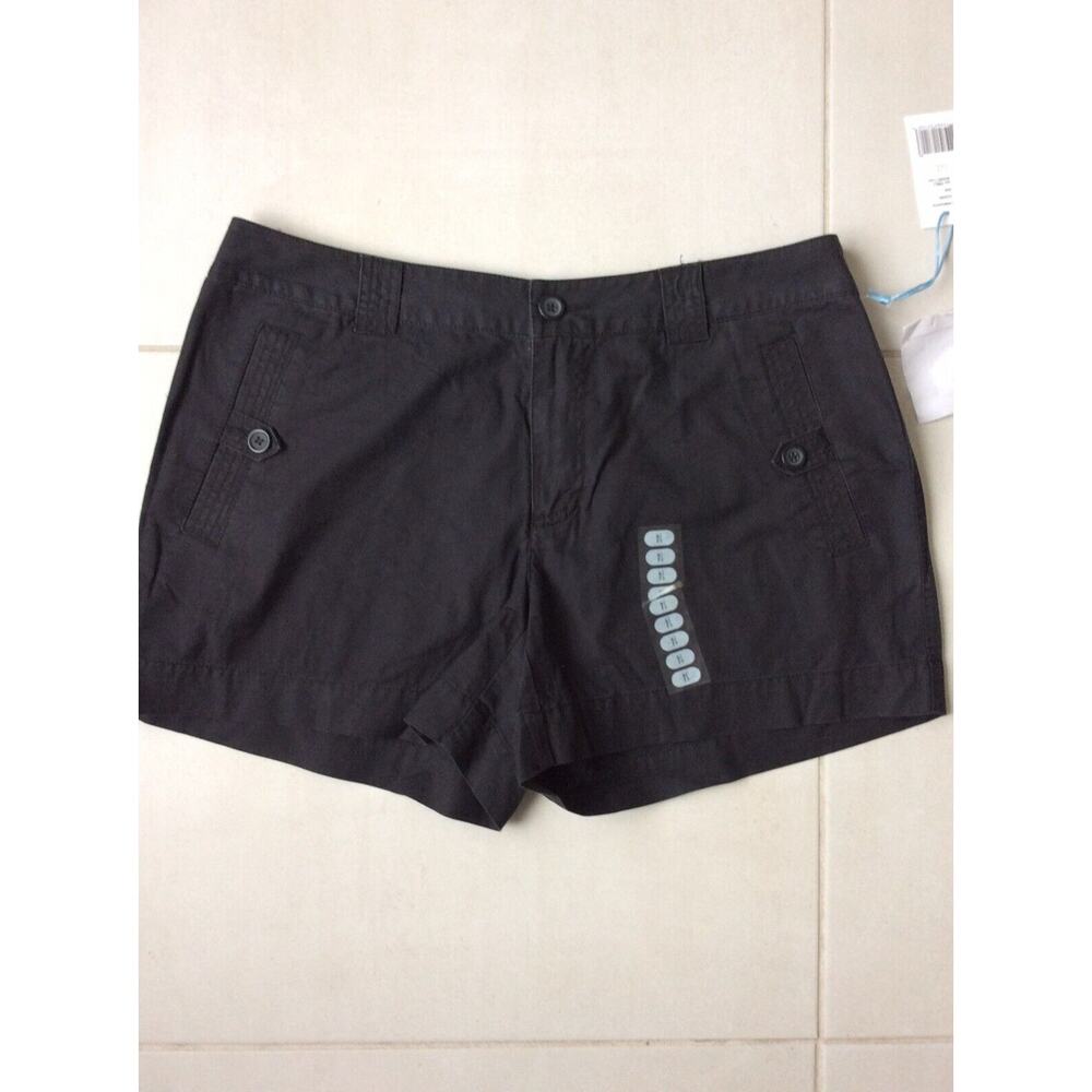 Liz Wear Twill Shorts Mid Rise Cotton